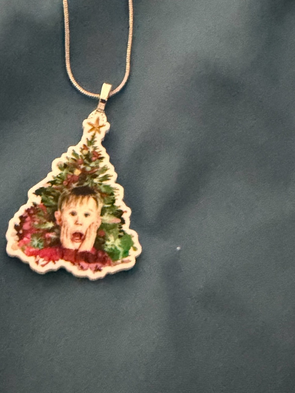 Holiday Tree-Shaped Necklace in Multicolor